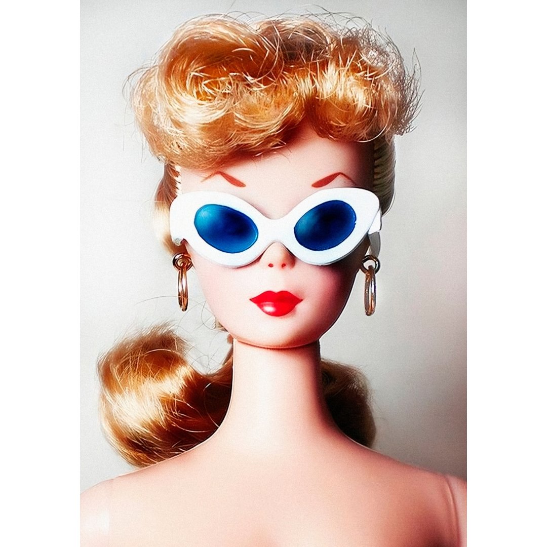 Mini Poster Adhesivo Reutilizable: Barbie vintage retrato - Tienda Pasquín