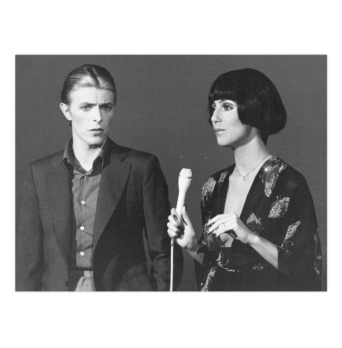 Mini poster adhesivo y reposicionable: Bowie / Cher - Tienda Pasquín