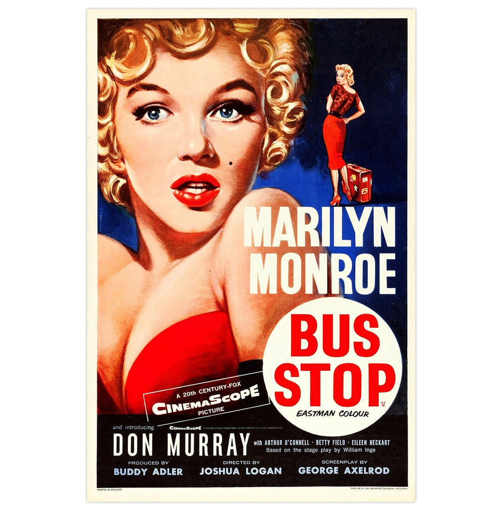 Mini poster adhesivo y reposicionable: Bus Stop, Marilyn Monroe - Tienda Pasquín