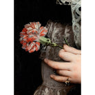 Mini poster adhesivo y reposicionable: Detalle flor y manos en arte clásico - Tienda Pasquín