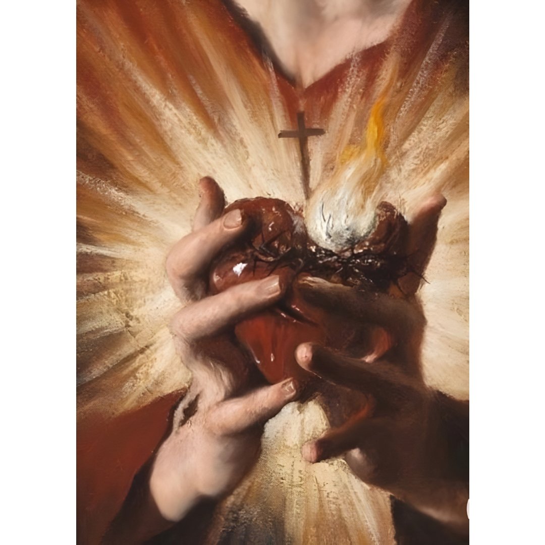 Mini poster adhesivo y reposicionable: El sacro corazon de Maria - Tienda Pasquín