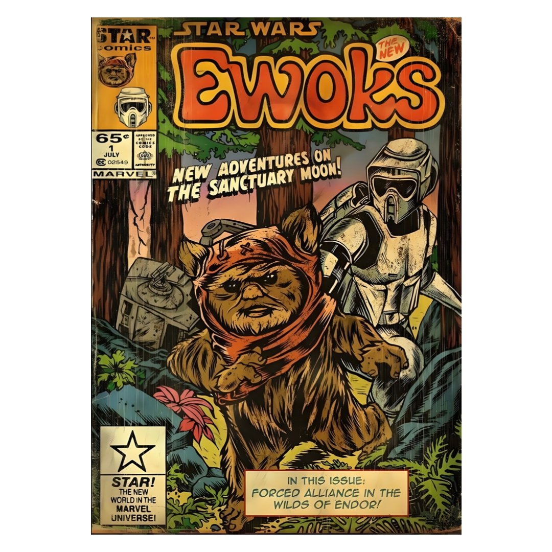 Mini poster adhesivo y reposicionable: Ewoks - Tienda Pasquín