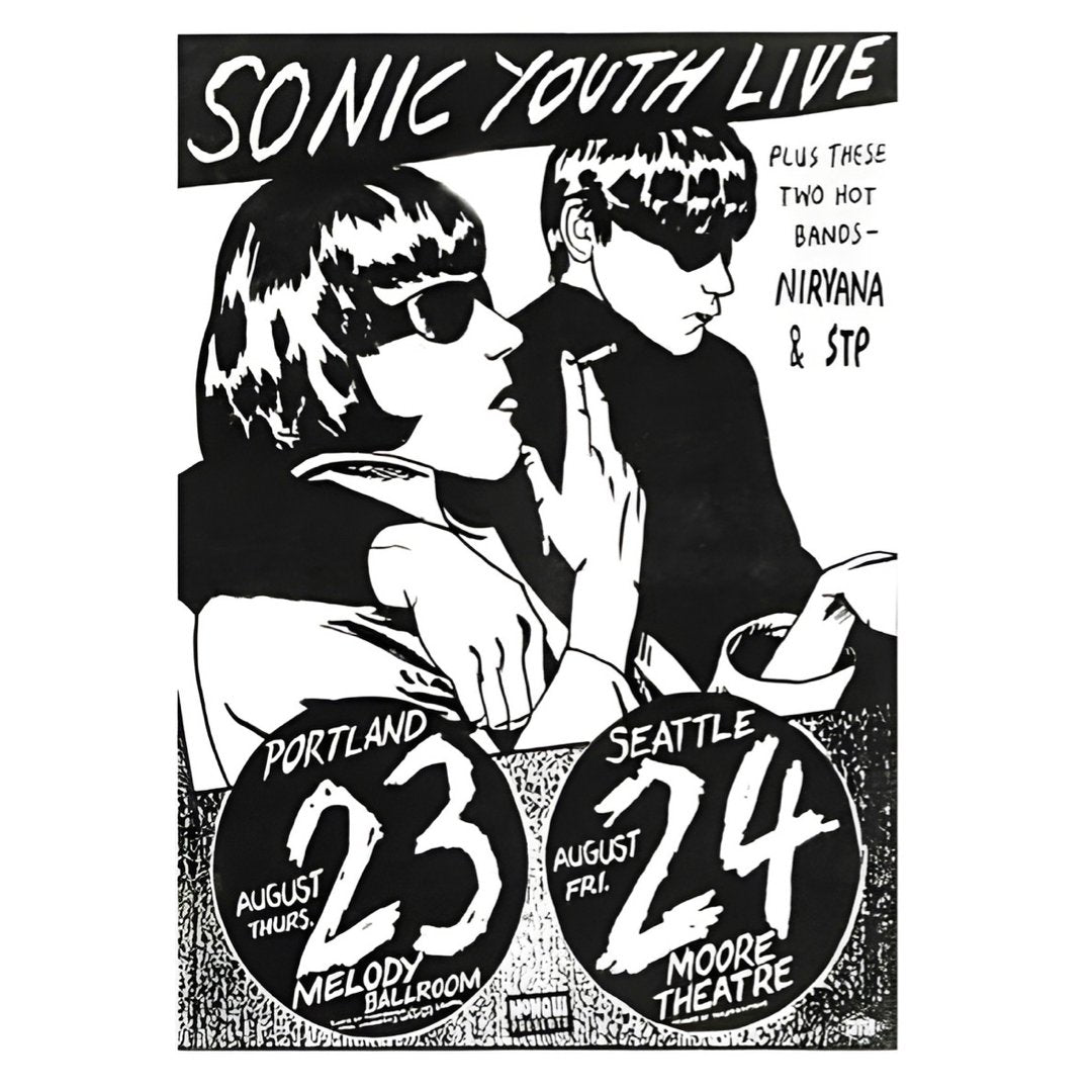 Mini poster adhesivo y reposicionable: Flayer Sonic Youth - Tienda Pasquín