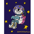 Mini poster adhesivo y reposicionable: Gato astronauta de Noreshigatowa - Tienda Pasquín