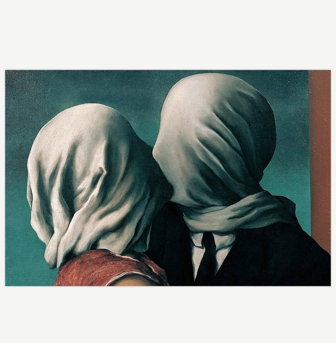 Mini poster adhesivo y reposicionable: Los Amantes, Rene Magritte - Tienda Pasquín