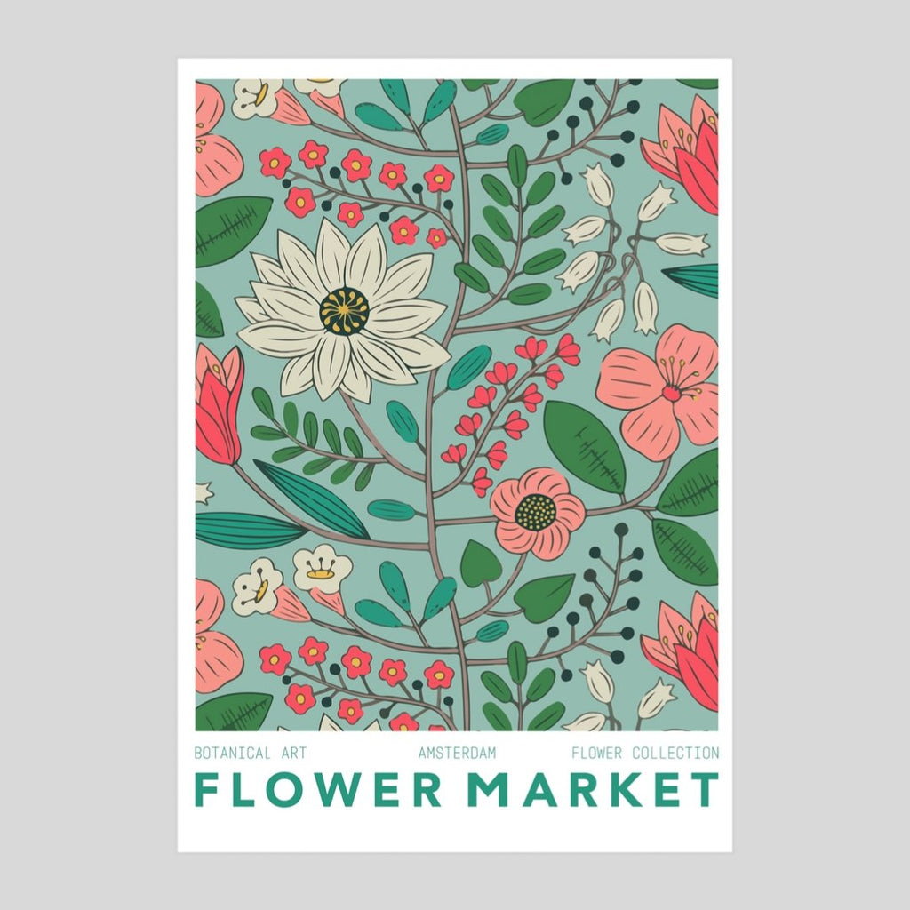 Mini poster adhesivo y reposicionable: Mercado de las flores Amsterdam - Tienda Pasquín