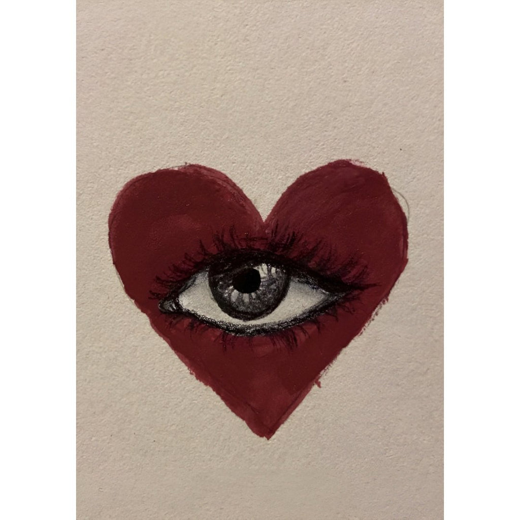 Mini poster adhesivo y reposicionable: Ojo corazón - Tienda Pasquín
