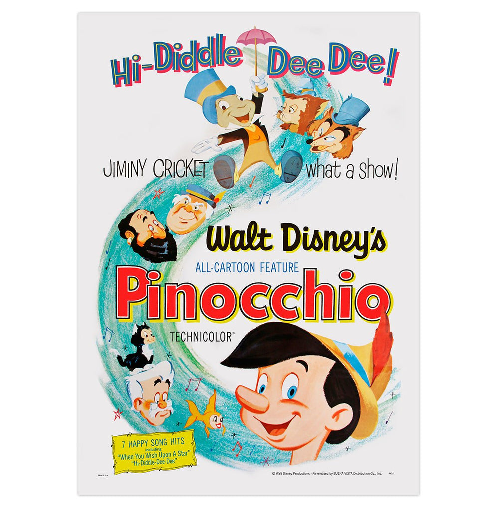 Mini poster adhesivo y reposicionable: Pinocchio - Tienda Pasquín