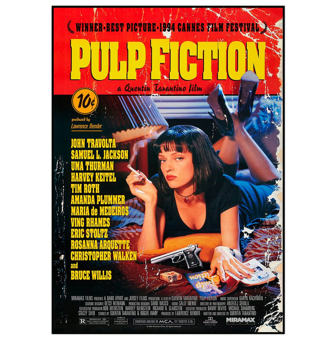 Mini poster adhesivo y reposicionable: Pulp Fiction - Tienda Pasquín