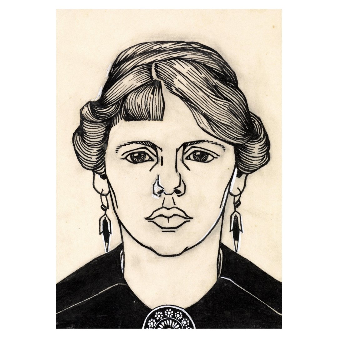 Mini Poster adhesivo y reposicionable: Retrato Portret van een vrouw, van voren de Julie de Graag - Tienda Pasquín