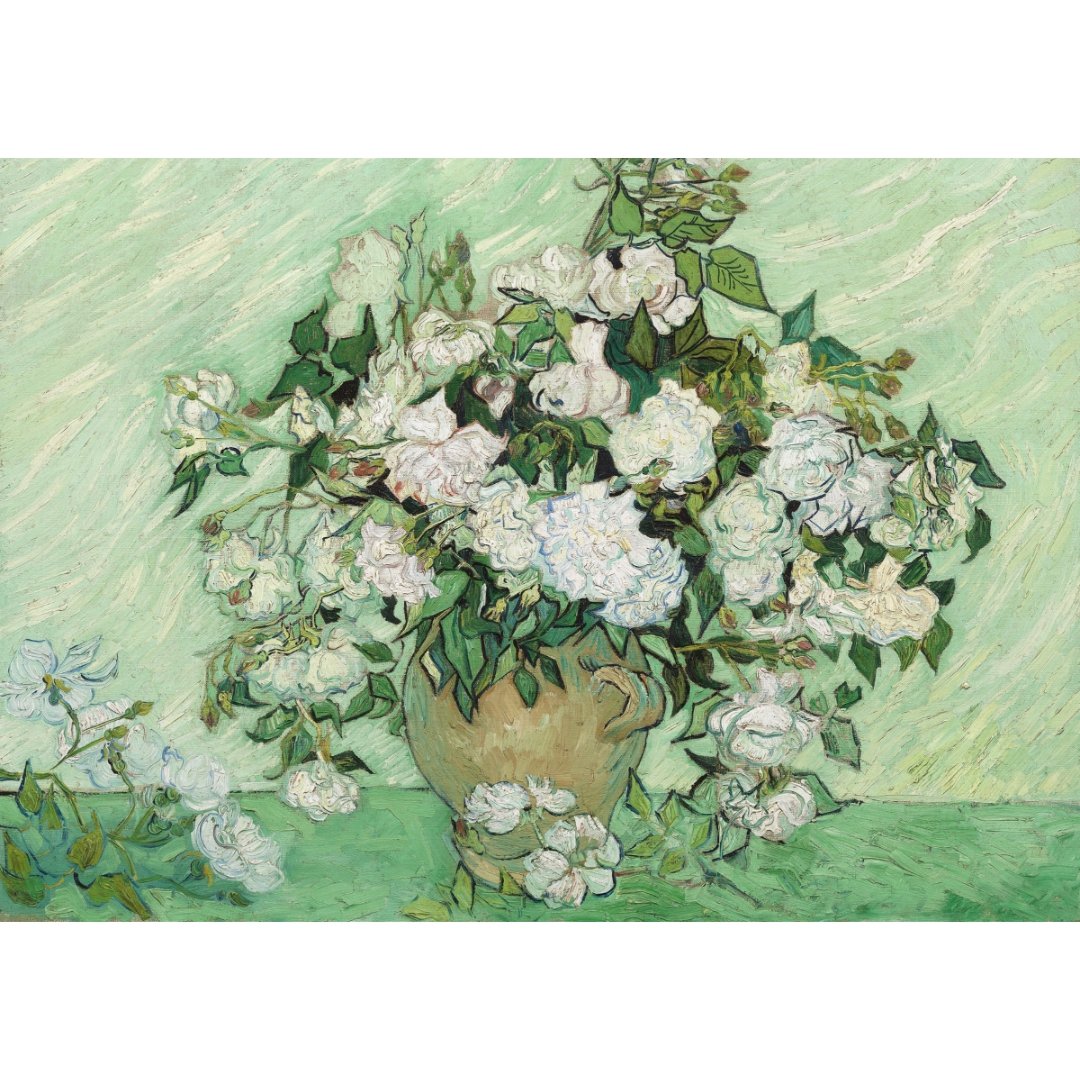 Mini Poster adhesivo y reposicionable: Rosas de Vincent van Gogh - Tienda Pasquín