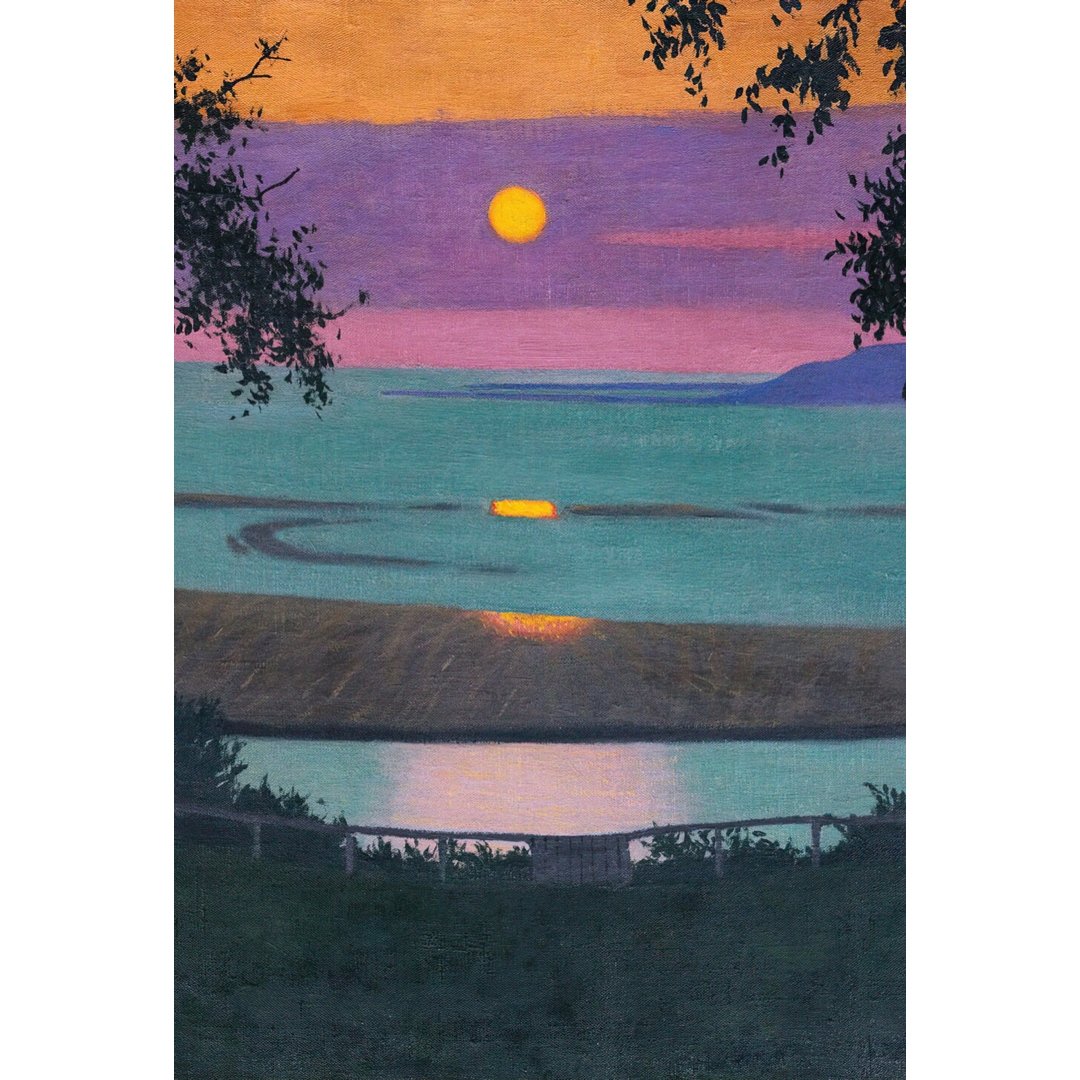 Mini poster adhesivo y reposicionable: Sunset At Grace, Orange And Violet Sky de Félix Vallotton - Tienda Pasquín