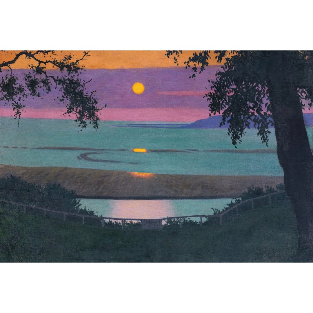 Mini poster adhesivo y reposicionable: Sunset At Grace, Orange And Violet Sky de Félix Vallotton - Tienda Pasquín