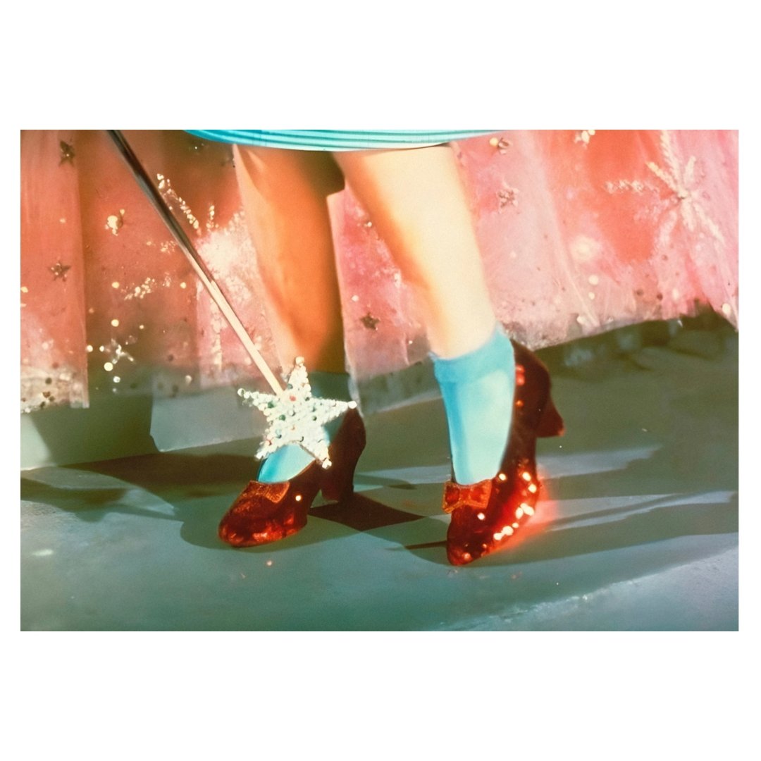 Mini poster adhesivo y reposicionable: Zapatos rojos Mago de Oz - Tienda Pasquín