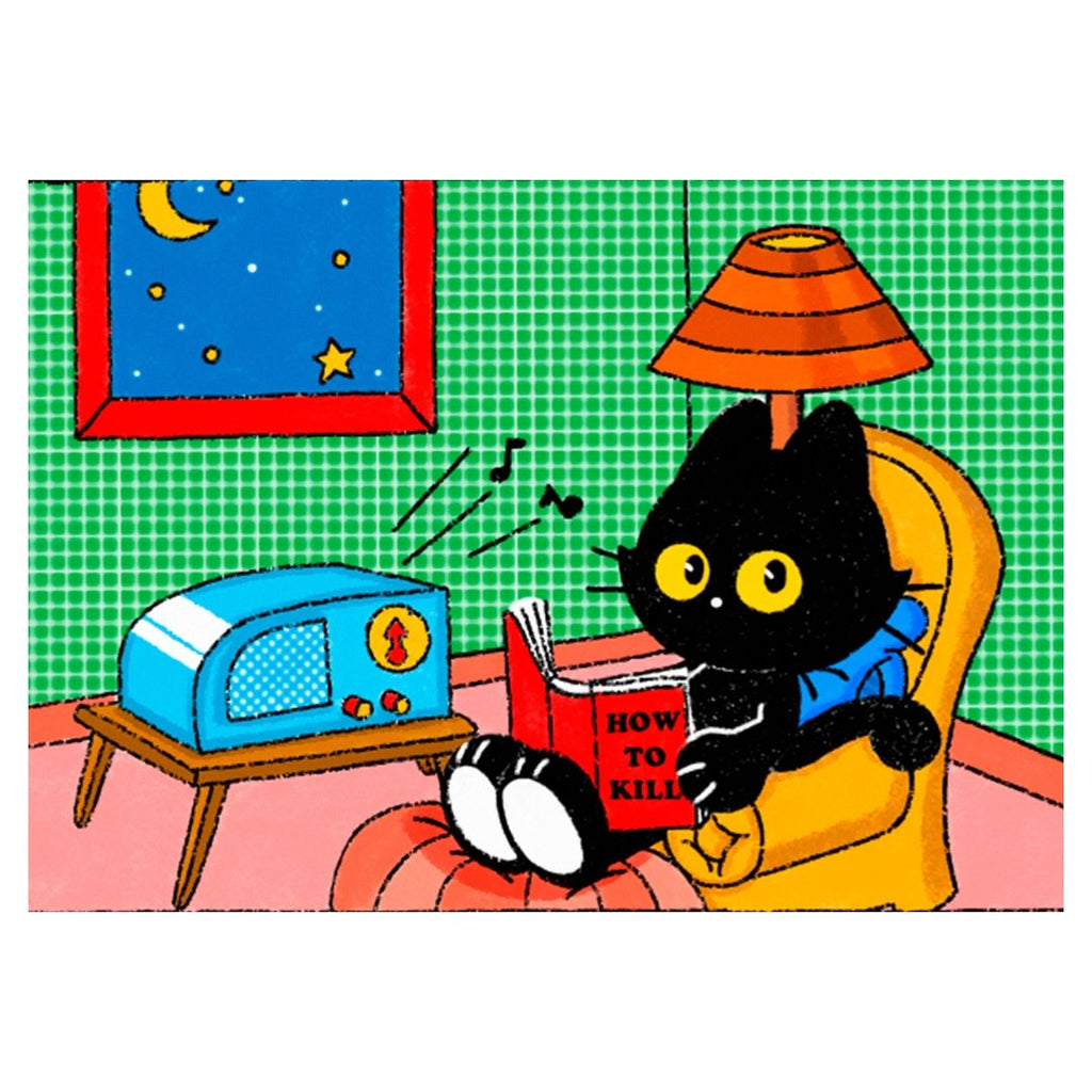 Mini posters adhesivos y reposicionable: Gato negro de Cleib - Tienda Pasquín