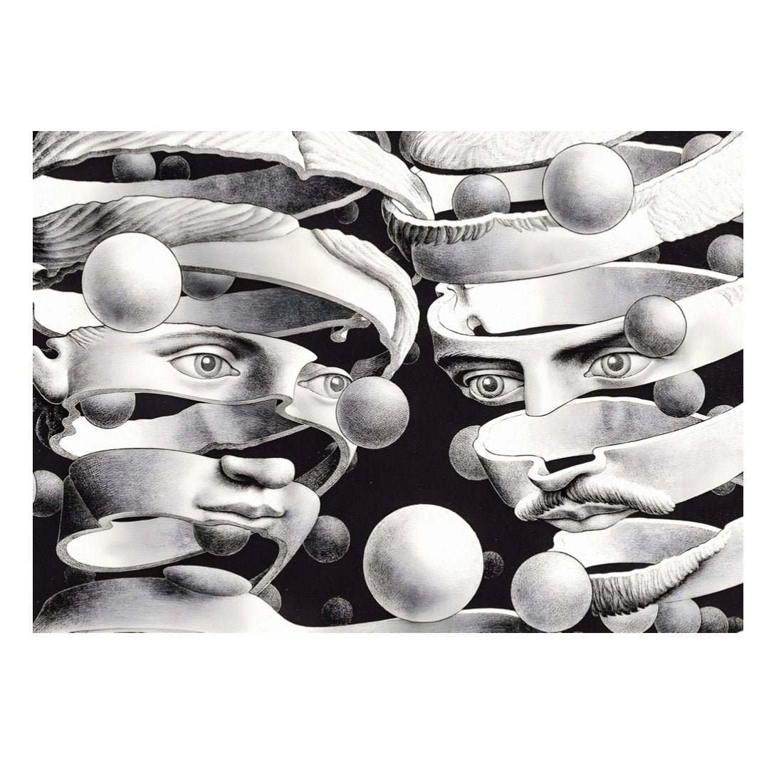 Mini posters adhesivos y reposicionables: Parejas Escher - Tienda Pasquín