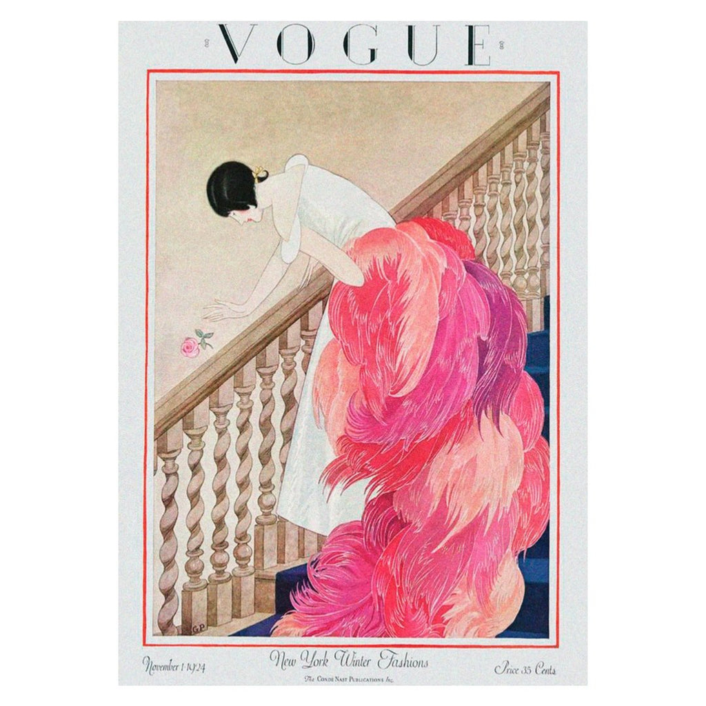 Mini posters adhesivos y reposicionables: Portada Vogue plumas - Tienda Pasquín