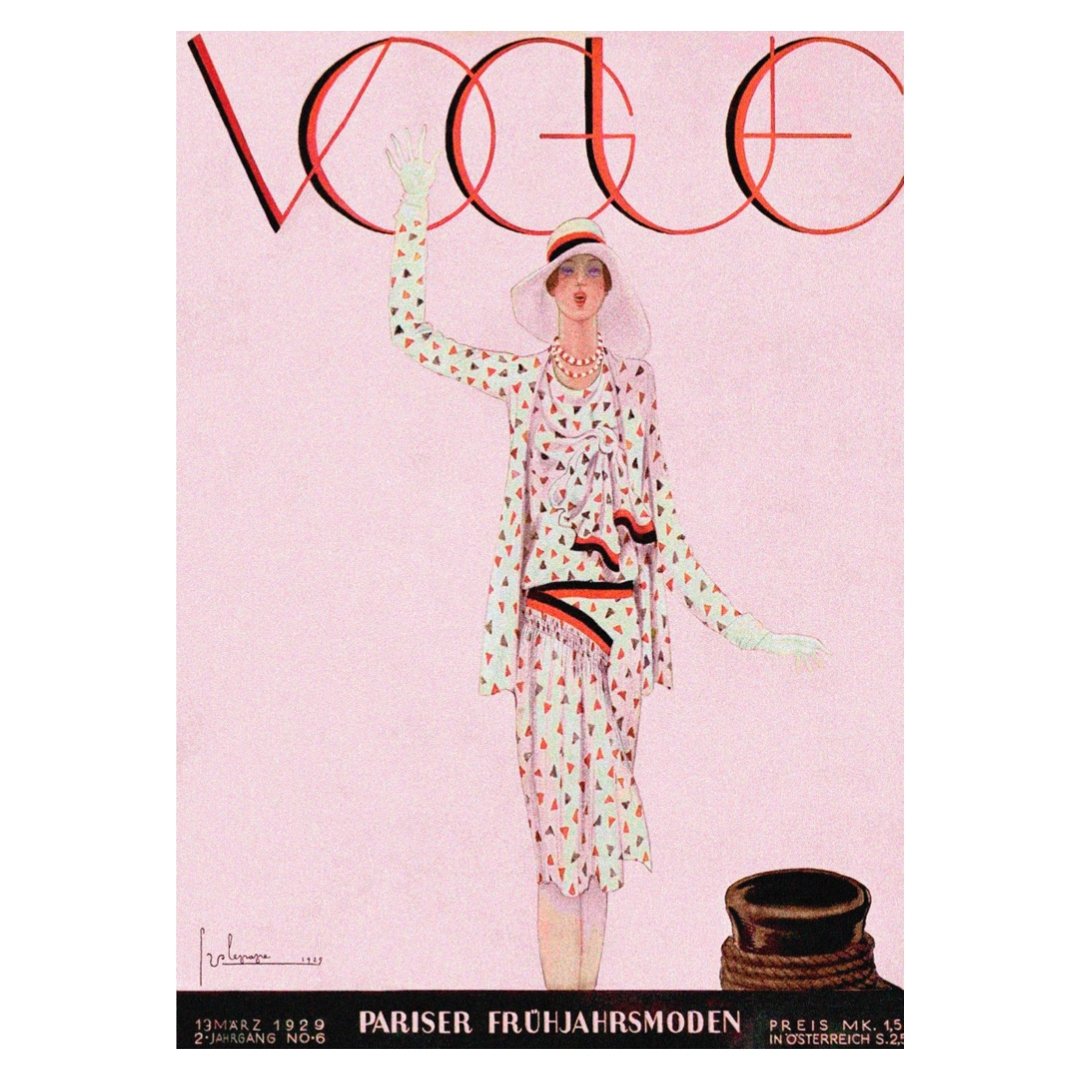 Mini posters adhesivos y reposicionables: Portada Vogue rosa - Tienda Pasquín