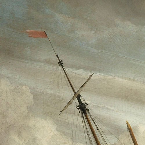 Poster adhesivo reposicionable: Barco - A Ship on the High Seas Caught by a Squall de Willem van de Velde the Younger - Tienda Pasquín