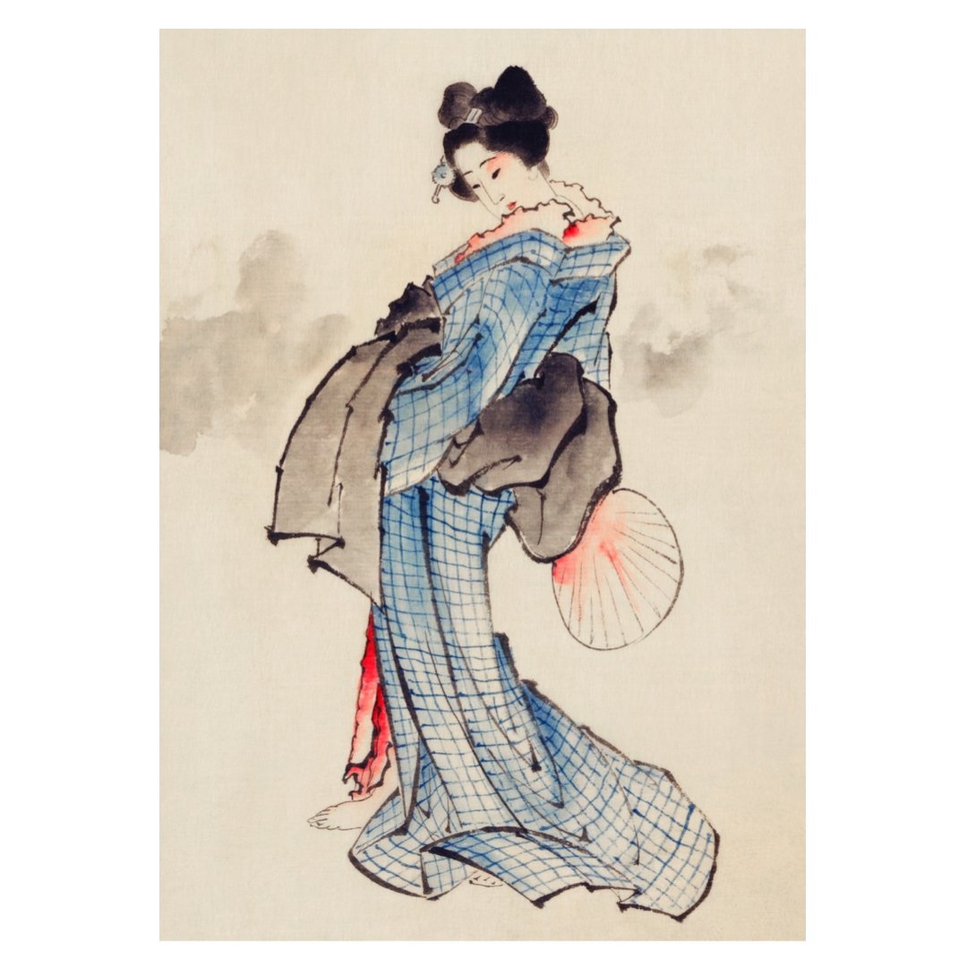 Poster adhesivo reposicionable: Geisha marrón - Tienda Pasquín