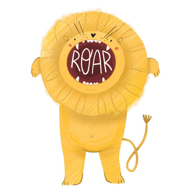 Poster adhesivo reposicionable infantil: León ¡Roar! - Tienda Pasquín