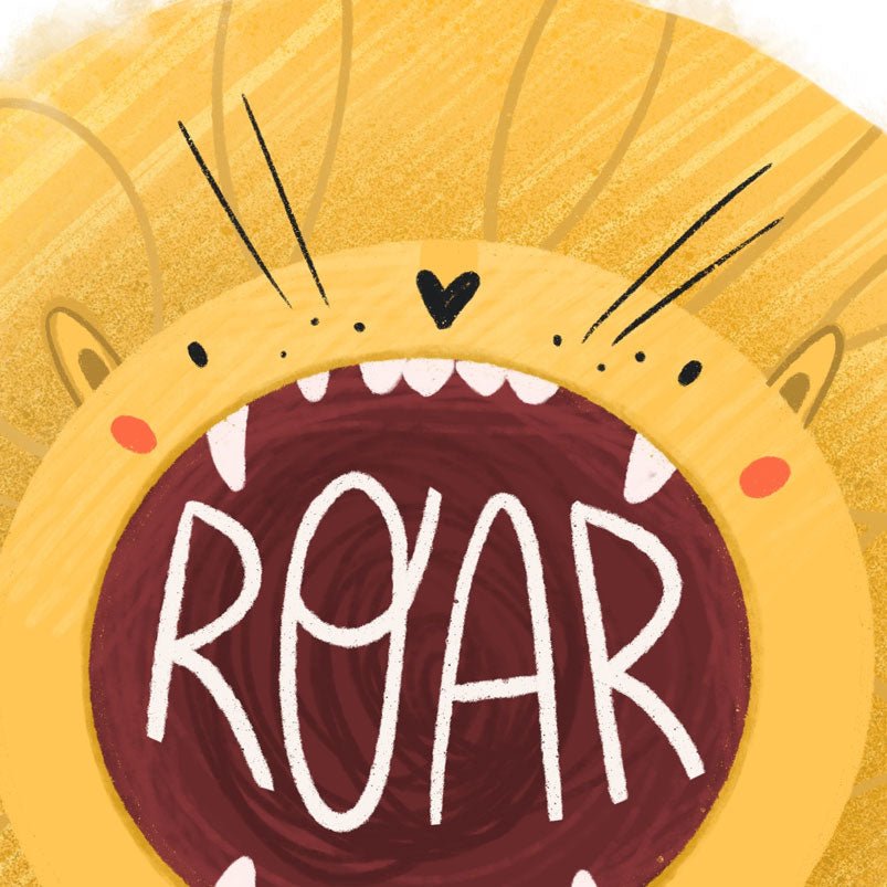 Poster adhesivo reposicionable infantil: León ¡Roar! - Tienda Pasquín