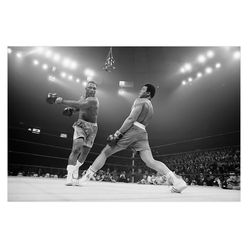 Poster adhesivo reposicionable: Joe Frazier vs. Muhammad Ali - Tienda Pasquín