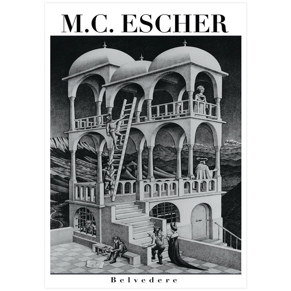 Poster Adhesivo Reposicionable: M.C. Escher "Belvedere" - Tienda Pasquín