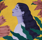 Poster adhesivo reposicionable: Mujer y flores - Tienda Pasquín