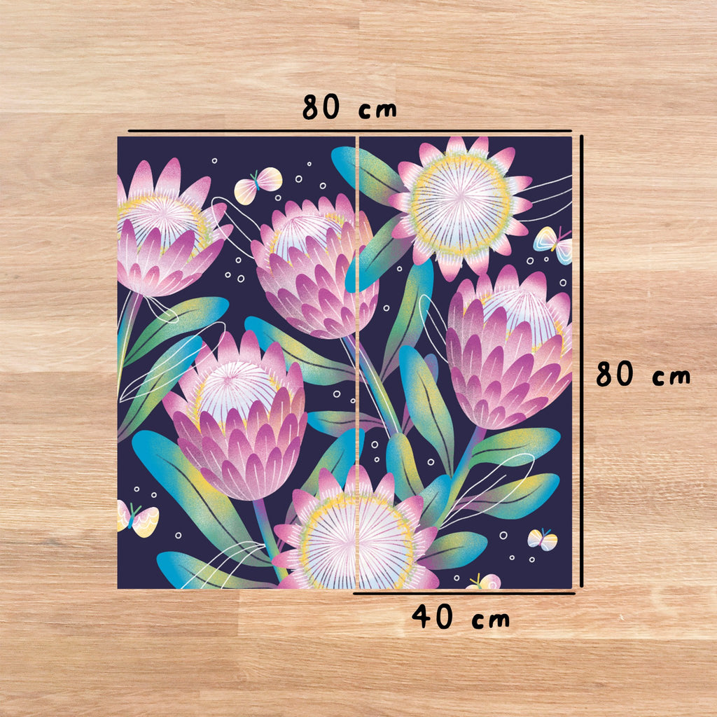 Poster adhesivo XL Reposicionable: Floral peonias Vectorizadas - Tienda Pasquín