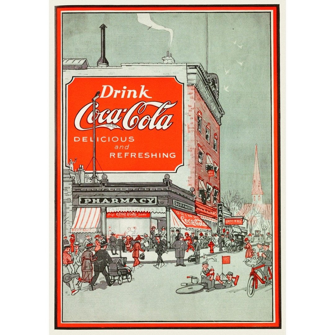 Poster adhesivo y reposicionable: Cartel anónimo de Coca Cola - Tienda Pasquín