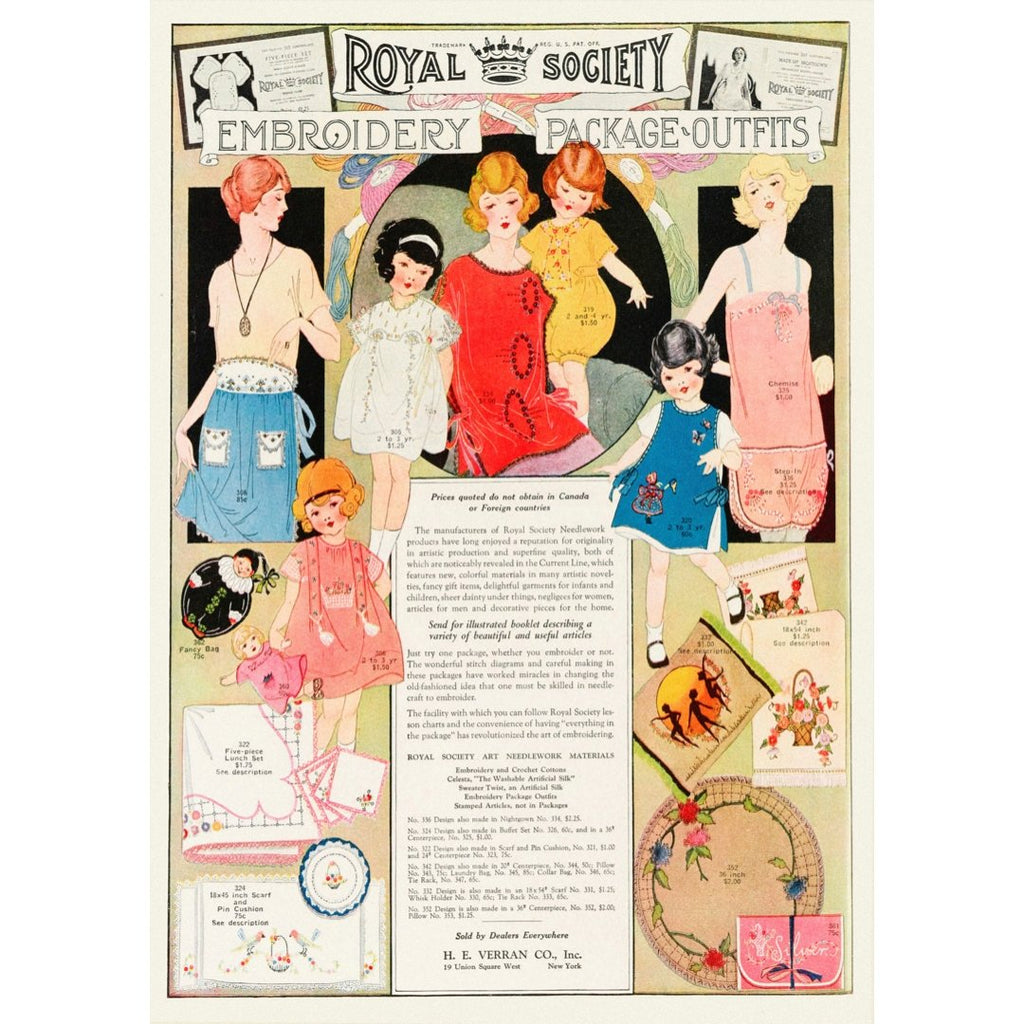 Poster adhesivo y reposicionable: Cartel anónimo Royal Society Embroidery Package Outfits - Tienda Pasquín