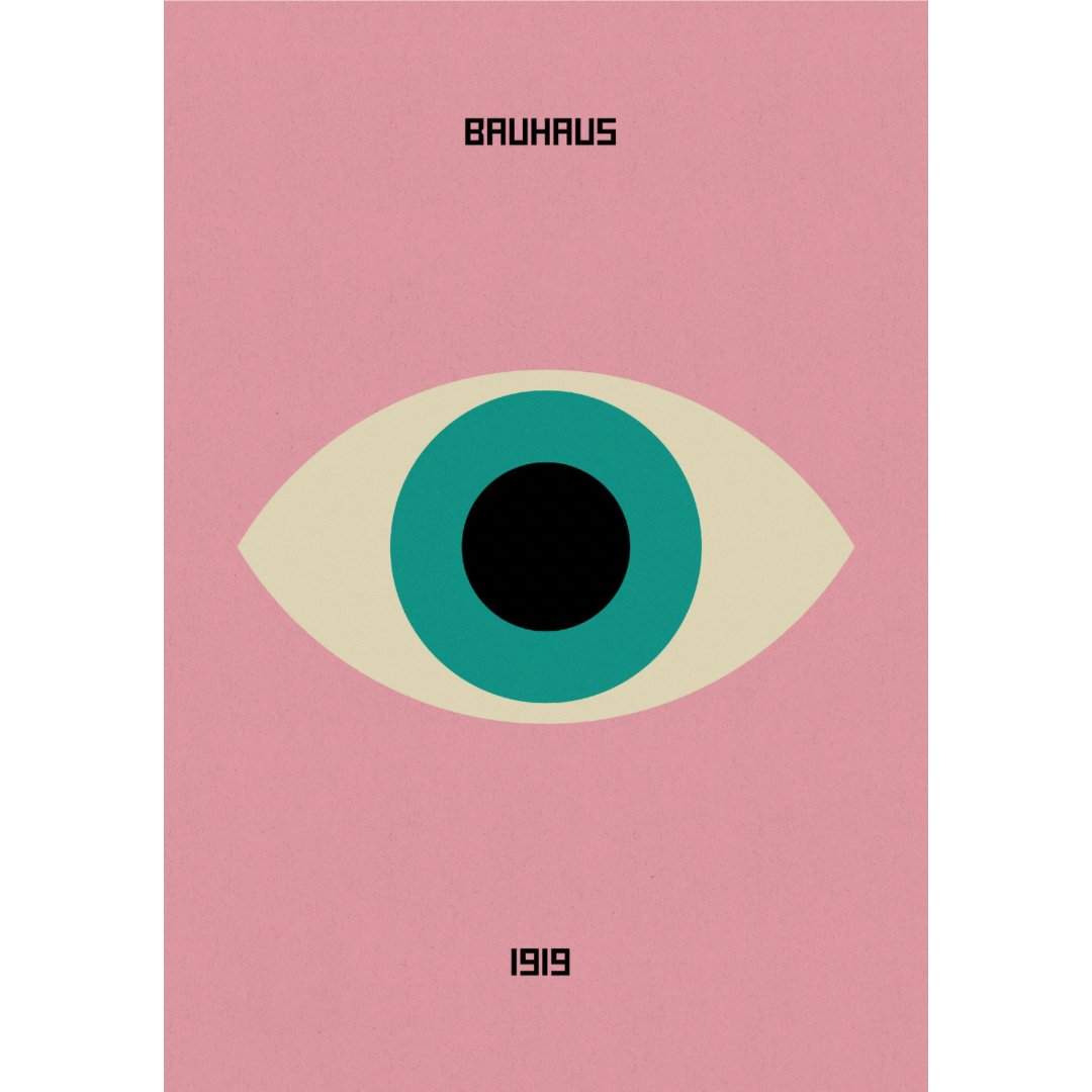 Poster adhesivo y reposicionable: Cartel Bauhaus Rosa - Tienda Pasquín