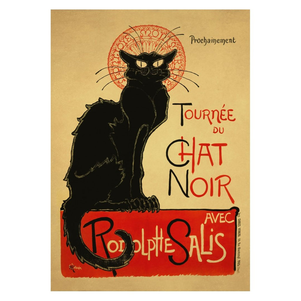 Poster adhesivo y reposicionable: Cartel Le chat noir - Tienda Pasquín