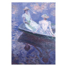 Poster adhesivo y reposicionable: Chicas en un barco azul de Monet - Tienda Pasquín