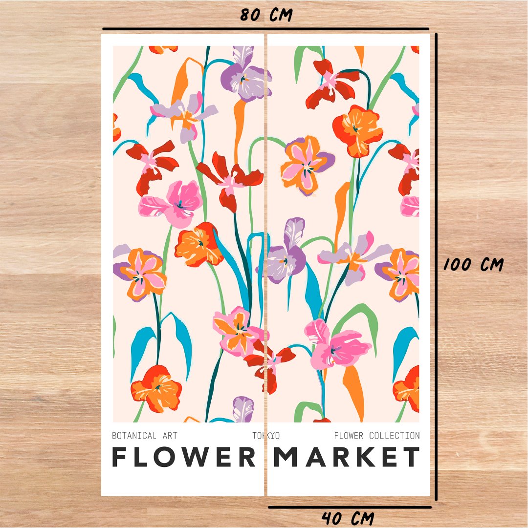 Poster adhesivo y reposicionable: Mercado de las flores Tokio - Tienda Pasquín