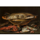 Póster mini póster adhesivo y reposicionable: Still Life with Fish (1612-1621) de Clara Peeters - Tienda Pasquín