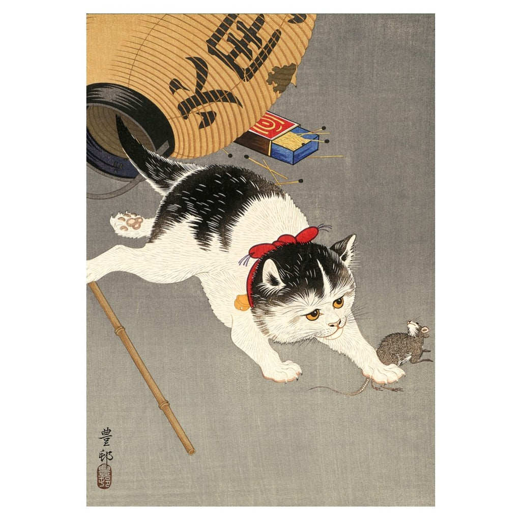 Poster y mini poster adhesivo y reposicionable: Gato de Ohara Koson - Tienda Pasquín