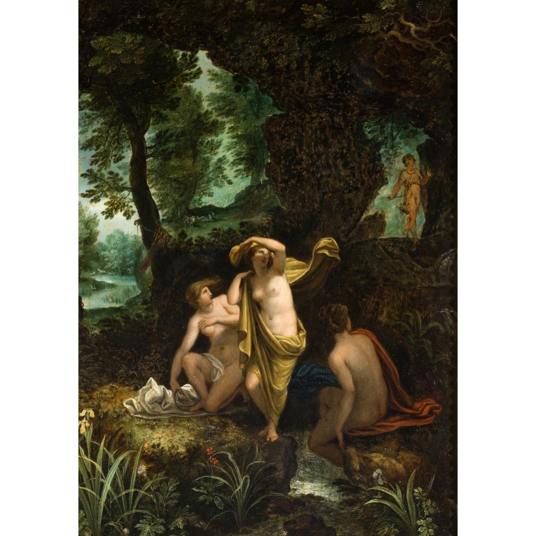 Poster y mini póster adhesivo y reposicionable: Paisaje con Diana y Acteon de Jan Brueghel the Youngeru - Tienda Pasquín