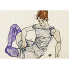 Póster y Mini póster adhesivo y reposicionable: Sitzende Frau Mit Violetten Strümpfen de Egon Schiele - Tienda Pasquín