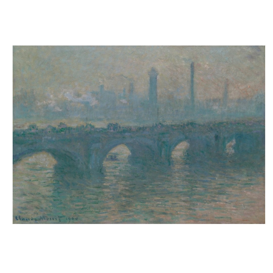 Póster y Mini póster adhesivo y reposicionable: Waterloo Bridge, Gray Weather de Claude Monet - Tienda Pasquín