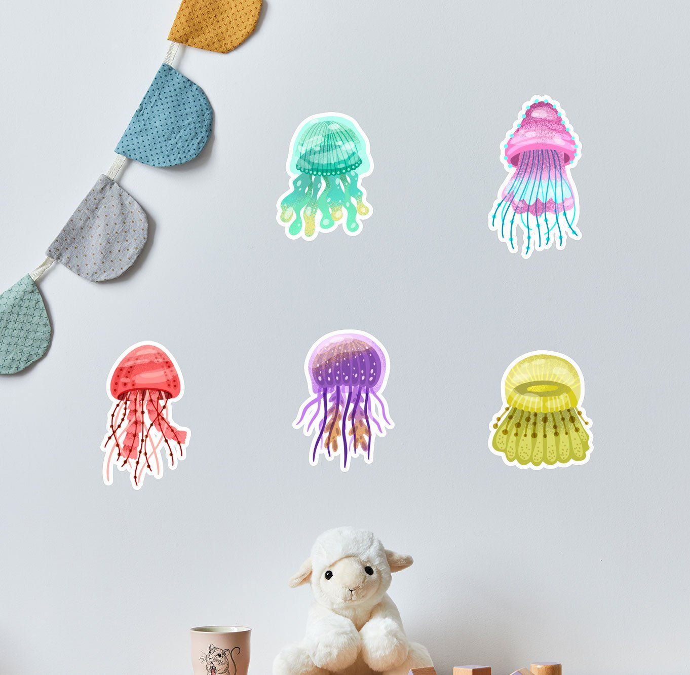 Set de 10 Stickers Reutilizables: Medusas - Tienda Pasquín