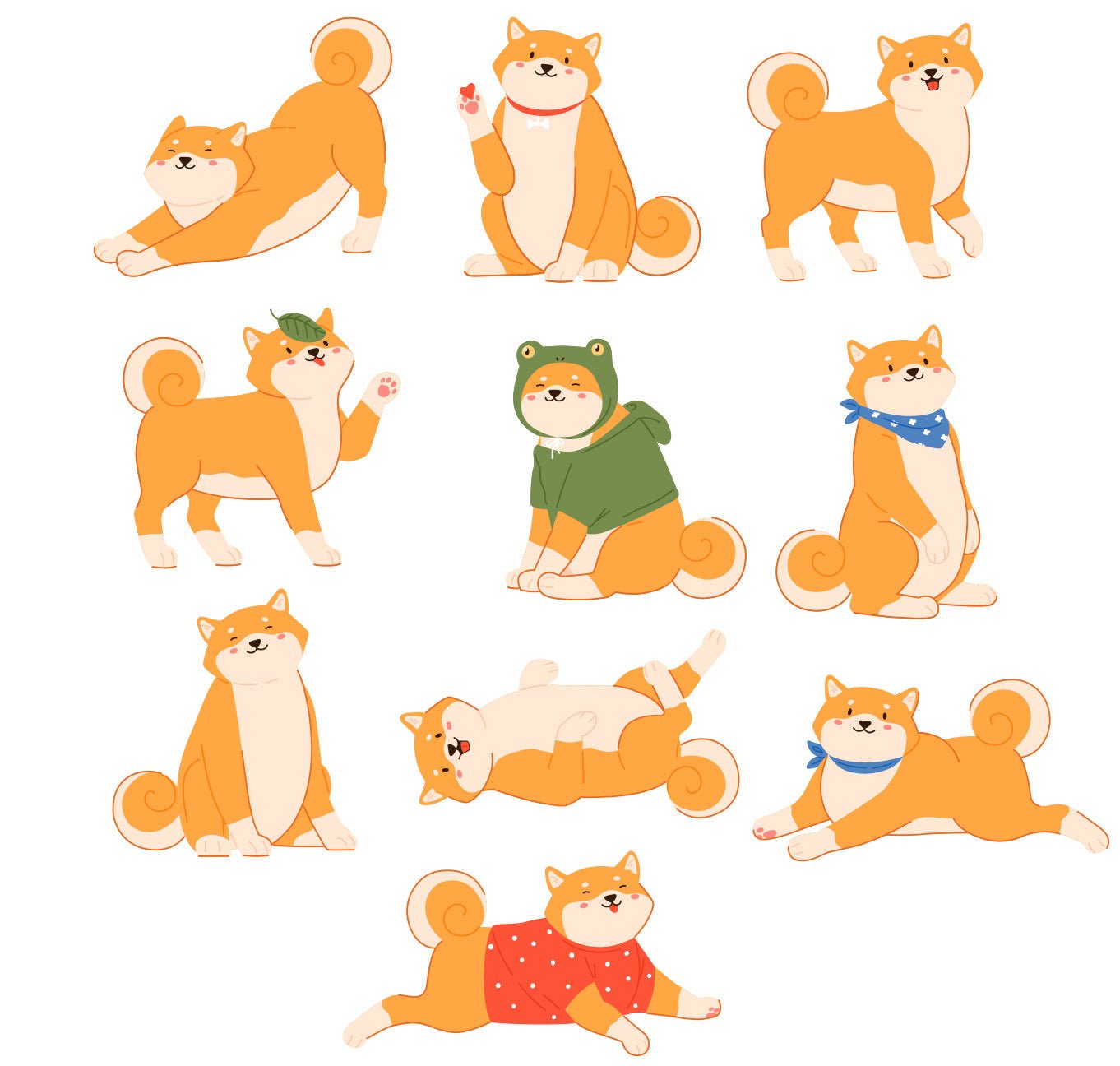 Set de 10 Stickers Reutilizables: Perritos adorables - Tienda Pasquín