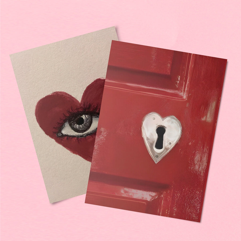 Set de 2 pósters adhesivos reposicionables: corazones - Tienda Pasquín