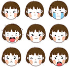 Set de 9 Stickers Reutilizables: Emociones Niñe Kawaii - Tienda Pasquín